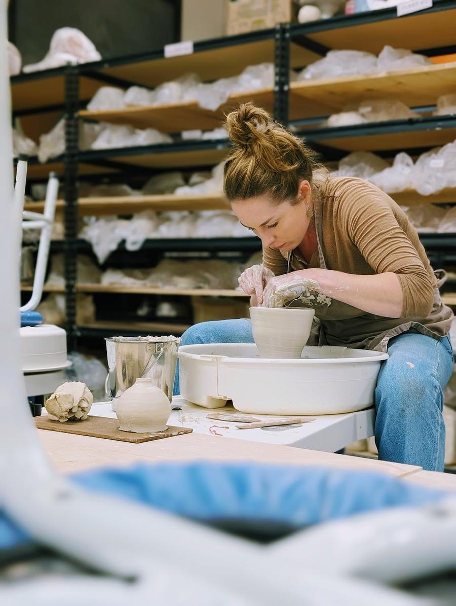 At the pottery wheel