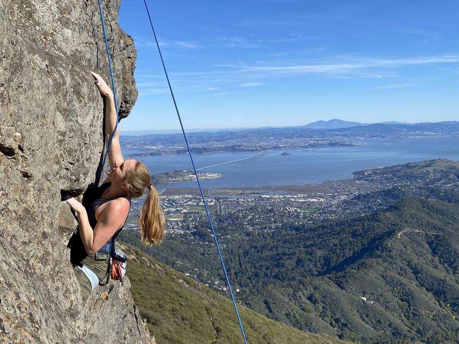 Climbing above San Francisco Bay