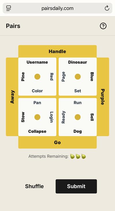 Pairs game